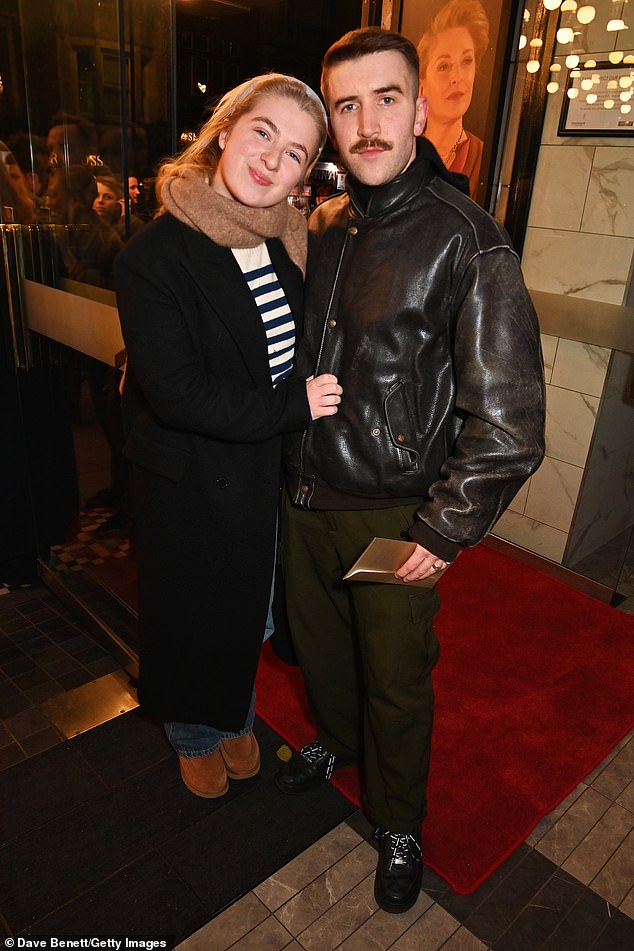 Anais Gallagher and Callum Scott Howells attend the press night performance of "The Merchant of Venice 1936" at The Trafalgar Theatre on January 9