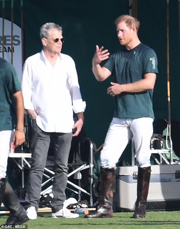 Music mogul David Foster with Harry at a polo match in California in 2022