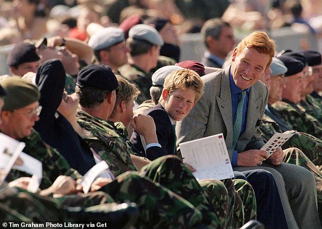 Mark Dyer accompanying William and Harry to Wattisham Airfield in Suffolk back in 1999