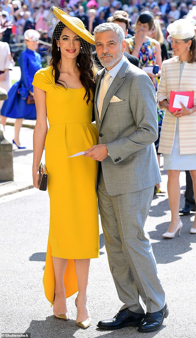 Despite the Duchess being supported by several of her closest friends in the trailer, there were a few notable exceptions - including George and Amal Clooney, who attended Prince Harry's wedding to Meghan in 2018 in Windsor (pictured)