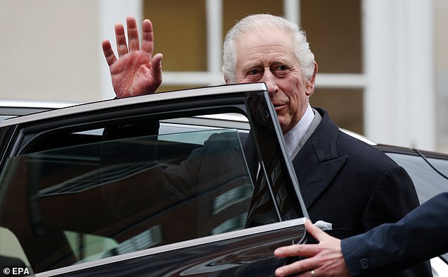 King Charles III departs the London Clinic on January 29 following treatment for an enlarged prostate which helped the medical team discover a form of cancer