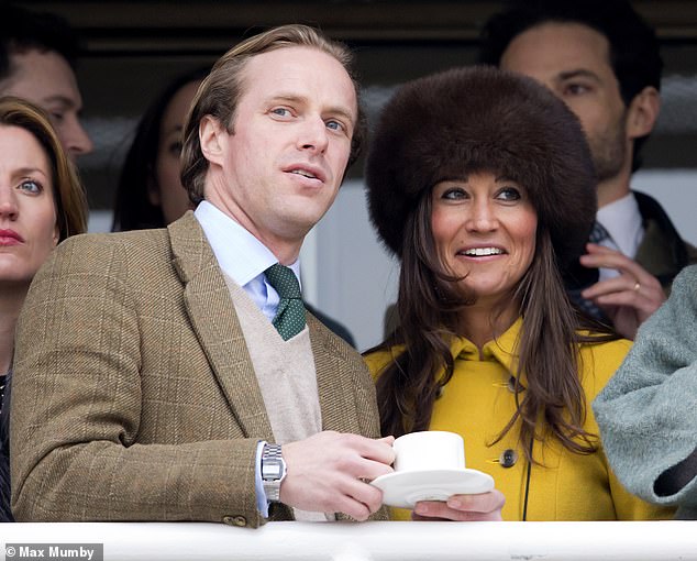 Thomas Kingston was close friends with Pippa Matthews (nee Middleton), the Princess of Wales' sister, with the pair being said to have dated in 2011. They are pictured here at Cheltenham Festival in 2013