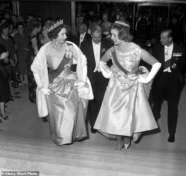 Princess Alexandra Ogilvy and the late Queen at a concert in aid of the Royal Commonwealth Society for the Blind in 1962