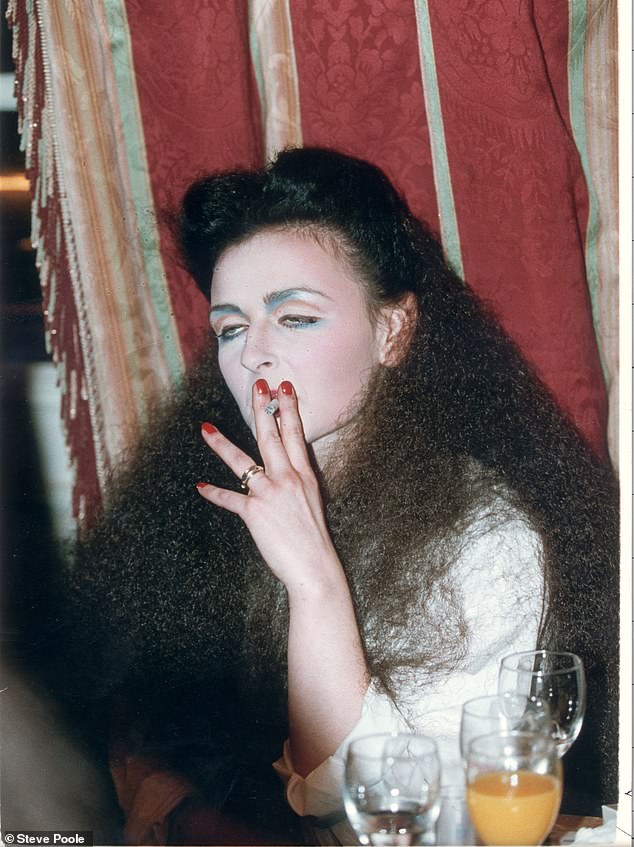 Marina smoking after her debut as a catwalk model in Paris for Vivienne Westwood in 1997