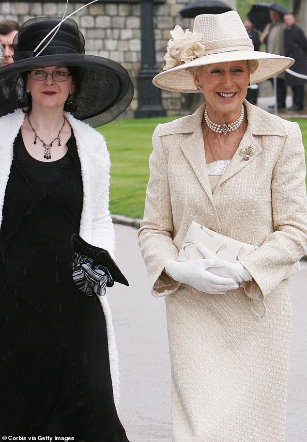 Princess Alexandra and her daughter Marina arrive at St George's Chapel Windsor Castle for Thanksgiving Service for the Queen's 80th Birthday in 2006