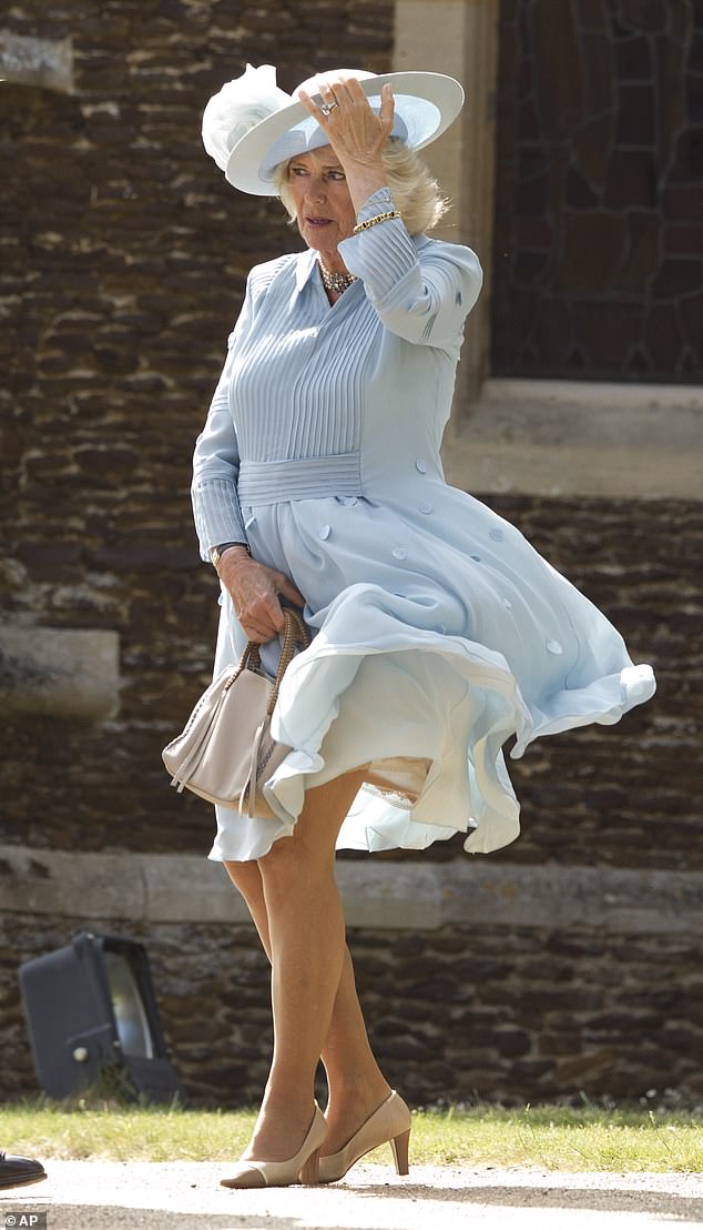 At Princess Charlotte's christening in 2015, a gust of wind nearly caused a wardrobe malfunction for Camilla. Fortunately, she managed to keep her dignity intact with the help of her handbag