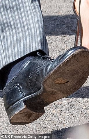 ...a hole in the sole of his left shoe