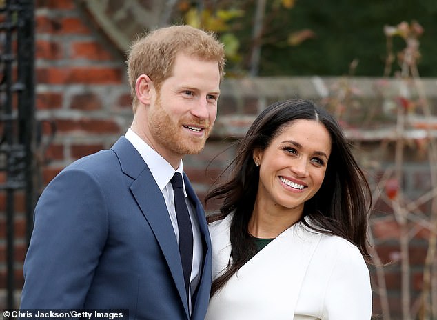 Harry and Meghan at the official photocall to announce their engagement on November 2017