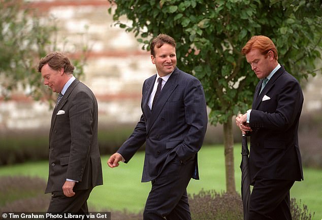 Mark Bolland, centre, alongside Private Secretary Stephen Lamport, left, and  Mark Dyer at Highgrove In Gloucestershire