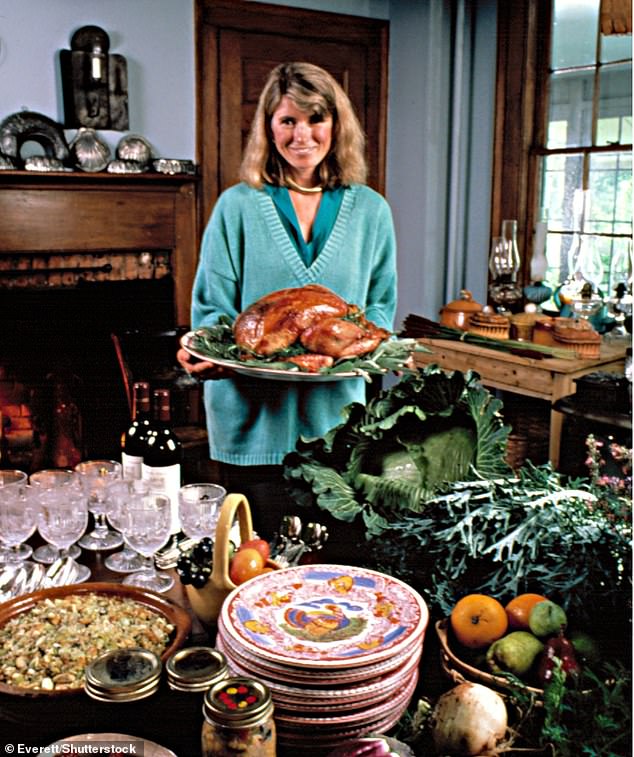 Martha Stewart pictured on her show Holiday Entertaining in 1986