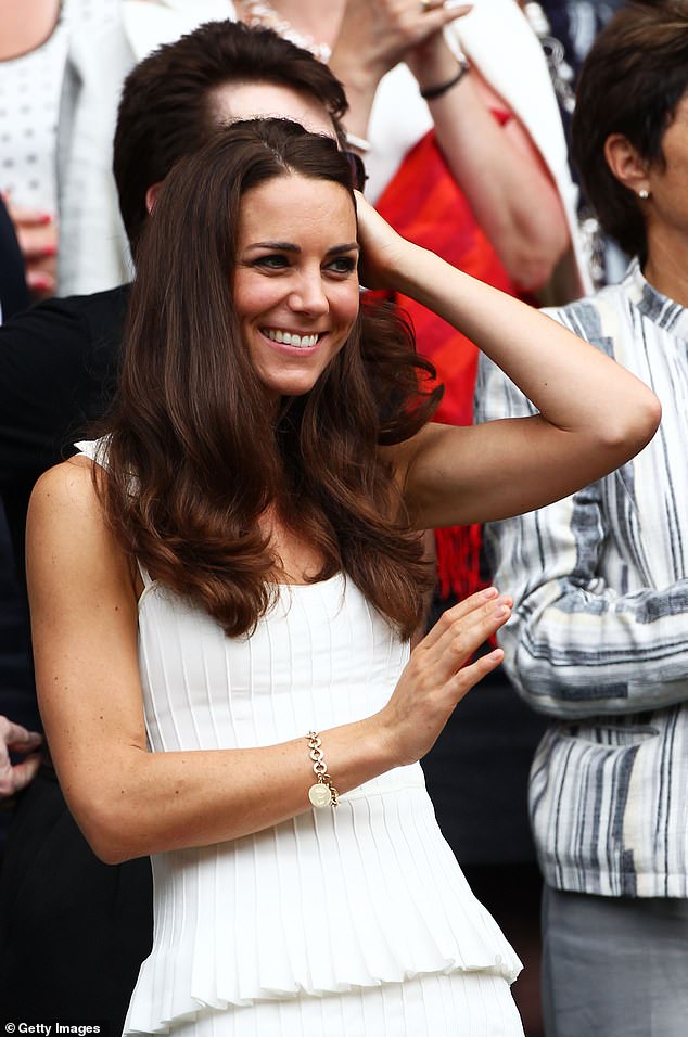 It is widely believed that Kate received this chunky charm bracelet as a wedding gift from Camilla. Kate's official monogram - the letter 'C' with a crown above it - is scrolled on one side of the charm, while Camilla's monogram is engraved on the reverse