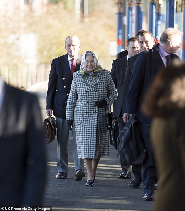 Queen Elizabeth II and Prince Philip travelled from Kings Cross to begin their annual Christmas holiday at Sandringham on December 19, 2013