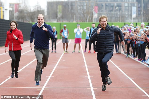 One of the most photographed moments of Harry keeping William in check was when he trounced him in a race in 2017