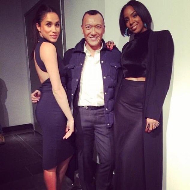 A photo posted on Meghan's now defunct Instagram account and on her old lifestyle blog The Tig shows her posing with Kelly Rowland and journalist, stylist and producer Joe Zee at New York Fashion Week in 2014