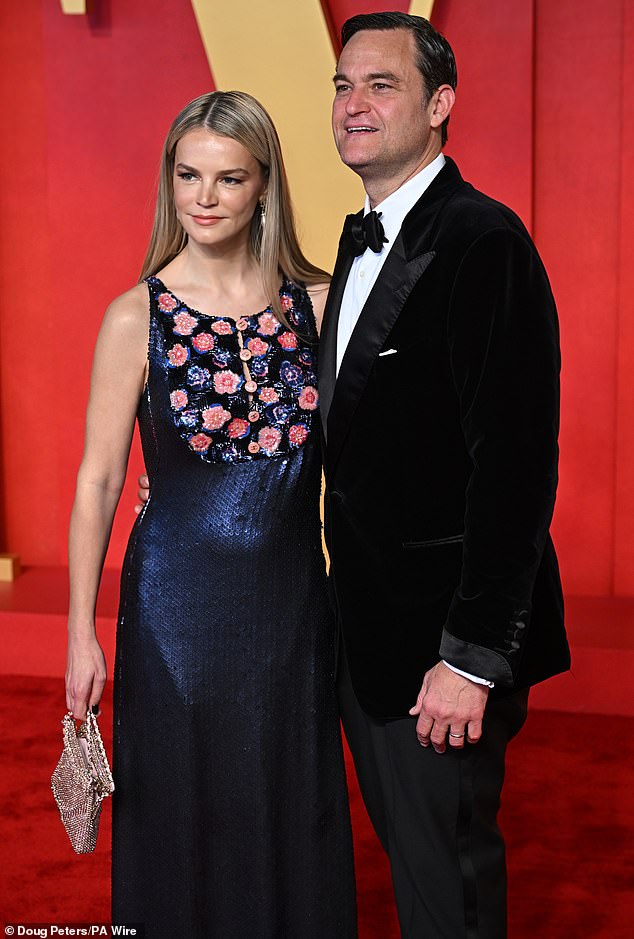 Baby2Baby charity founder Kelly Sawyer Patricof and her movie producer husband Jamie Patricof attending the Vanity Fair Oscar Party in March 2024