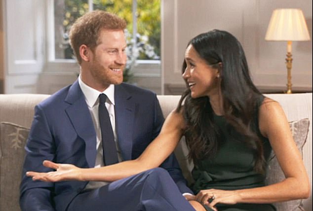 Meghan was also seen to be very dominant in their first TV interview in November 2017, with images showing how her arm was stretched across her then fiancé