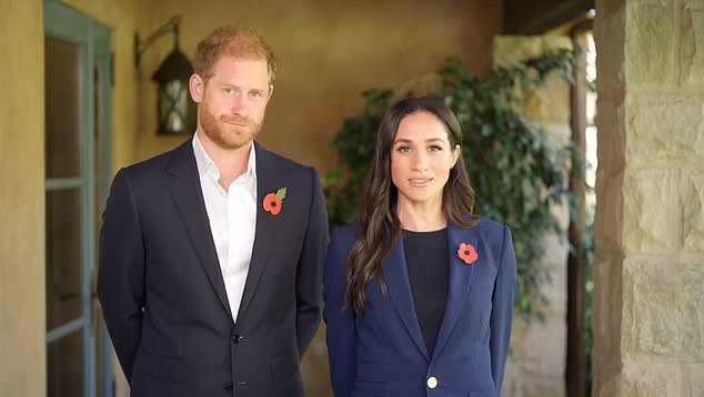 Prince Harry and Meghan pose together while on their faux-royal tour of Colombia