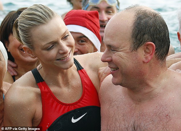 Princess Charlene of Monaco looked ever the natural beauty as she enjoyed the Mediterranean sea with her husband Prince Albert II in 2009