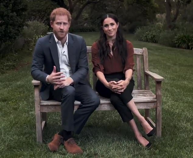 In a video address prior to the 2020 US presidential election, Meghan and Harry told voters to 'reject hate speech' - which was widely seen as an anti-Trump statement