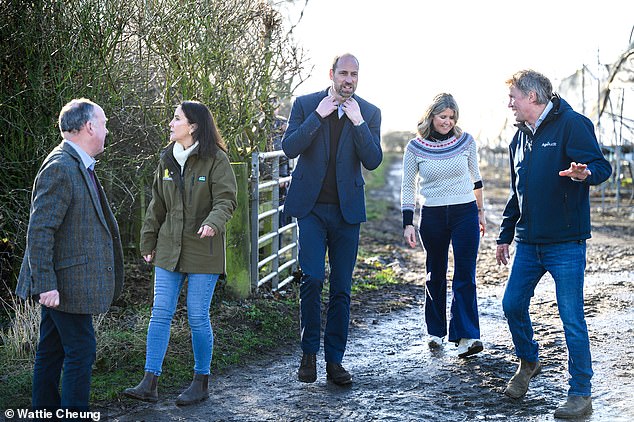 The group has been driving discussions around loneliness within farming for a number of years and in 2016 launched ‘Are Ewe Okay?’, an initiative aiming to break the stigma surrounding mental wellbeing for young farmers based in rural Scotland. Pictured centre, William at his engagement today