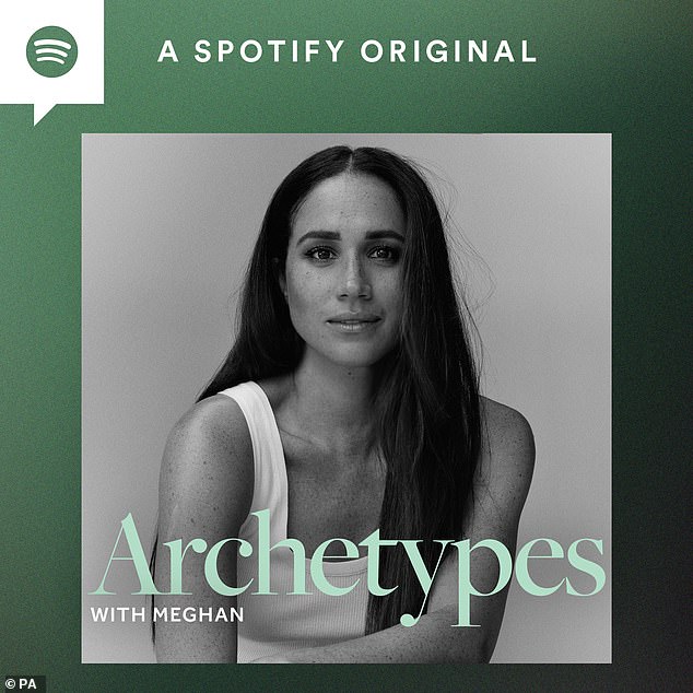 The shot of Meghan, 43, is the same portrait used by the Duchess to promote her Archetypes podcast on Spotify