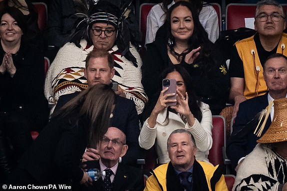 The Duke and Duchess of Sussex attend the opening ceremony of the 2025 Invictus Games in Vancouver, Canada. The games will take place across Vancouver and Whistler. Picture date: Saturday February 8, 2025. PA Photo. See PA story ROYAL Invictus. Photo credit should read: Aaron Chown/PA Wire