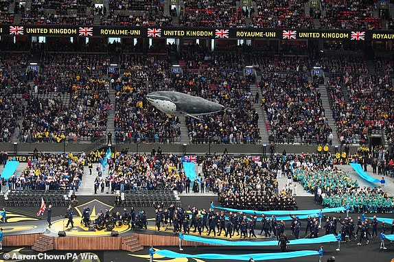 Members of Team UK arrive at the opening ceremony of the 2025 Invictus Games in Vancouver, Canada. The games will take place across Vancouver and Whistler. Picture date: Saturday February 8, 2025. PA Photo. See PA story ROYAL Invictus. Photo credit should read: Aaron Chown/PA Wire