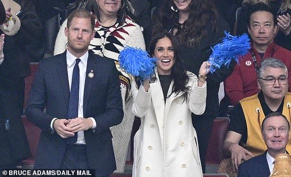 Invictus Winter Games 2025 - Duke and Duchess of Sussex at the Opening Ceremony at the BC Place Stadium, Vancouver, Canada.  - Pic Bruce Adams / Copy Thompson - 8/2/25