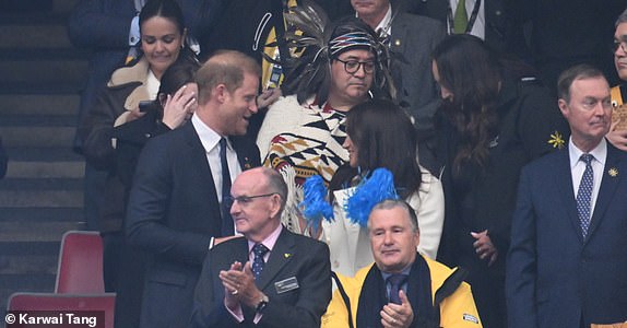 Prince Harry, Duke of Sussex and Meghan, Duchess of Sussex attend the opening ceremony of the 2025 Invictus Games at BC Place on February 08, 2025 in Vancouver, British Columbia, Canada. Chris Martin, Nelly Furtado and Katy Perry perform during the Incitus Games opening ceremony.