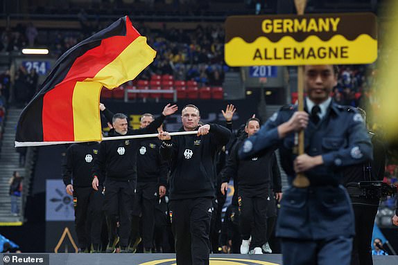 German athletes take part in the parade during the opening ceremony of the Invictus Games, founded by Britain's Prince Harry, at BC Place stadium in Vancouver, British Columbia, Canada February 8, 2025.  REUTERS/Chris Helgren