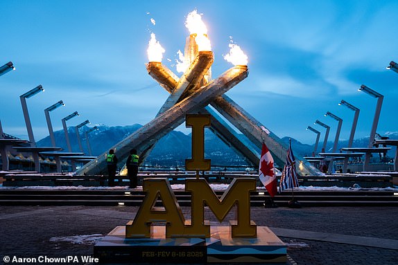 The Olympic Cauldron at Jack Poole Plaza in Vancouver is lit in celebration, ahead of the opening ceremony of the 2025 Invictus Games in Vancouver, Canada. The games will take place across Vancouver and Whistler. Picture date: Saturday February 8, 2025. PA Photo. See PA story ROYAL Invictus . Photo credit should read: Aaron Chown/PA Wire