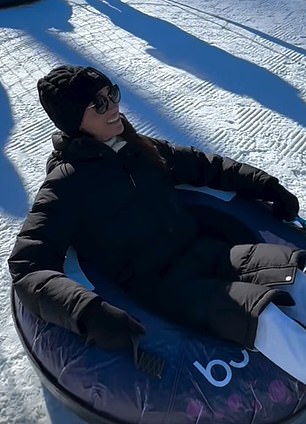 Despite Prince Harry, 40, encouraging her that she would be 'absolutely fine', the Duchess of Sussex , 43, squealed: ‘No, no I really don’t want to do this,' before speeding across the snow