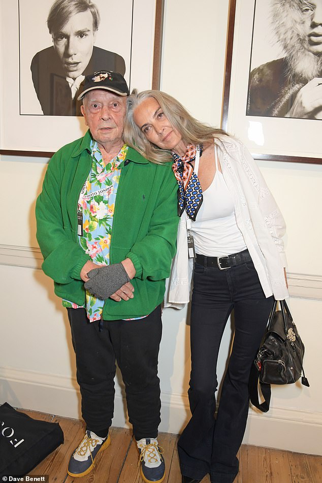 Photographer David Bailey, 87, pictured with his wife Catherine, 63, at one of his exhibitions in 2021