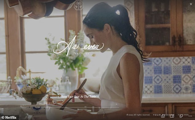 Meghan Markle appeared to launch her new website 'As Ever' ahead of her Netflix cookery show - before the page was mysteriously taken down