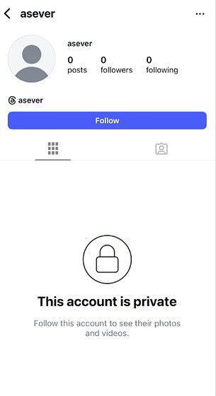 The handle @AsEver is currently a private account with no profile picture and no followers