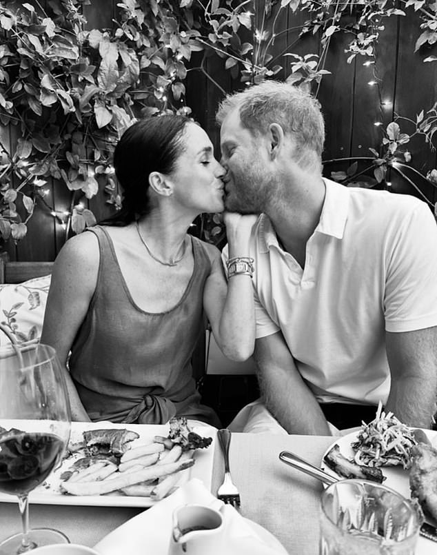 On February 14, Meghan marked Valentine's Day with an Instagram post that showed her kissing Prince Harry