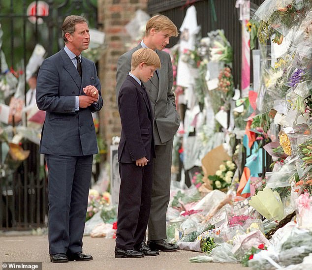 The Windsor walkabout had echoes of when Prince William and Prince Harry went to meet royal fans outside Kensington Palace on September 5, 1997, after the death of Princess Diana