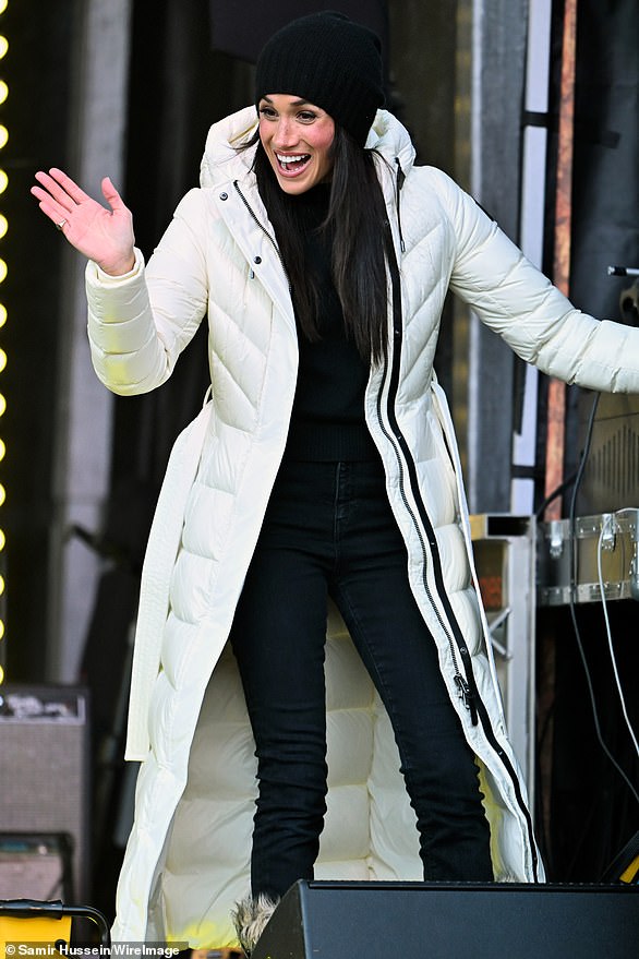 Meghan, Duchess of Sussex speak on stage at the Whistler Welcoming Ceremony during day two of the 2025 Invictus Games