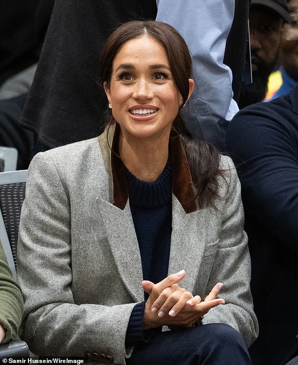 The Duchess of Sussex attends the wheelchair basketball match between the USA v Nigeria during day one of the 2025 Invictus Games at the Vancouver Convention Centre