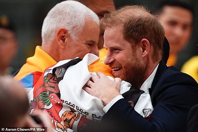 The Duke during the medal presentation following the sitting volleyball final