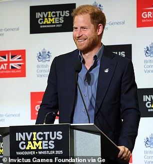 Prince Harry at the Invictus Games 2027 announcement during Day 8