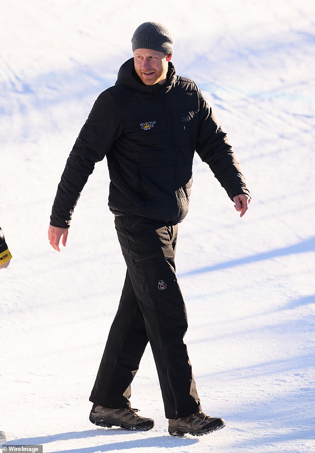 Harry pictured at the Women's Snowboard Finals during day four of the 2025 Invictus Games on February 12