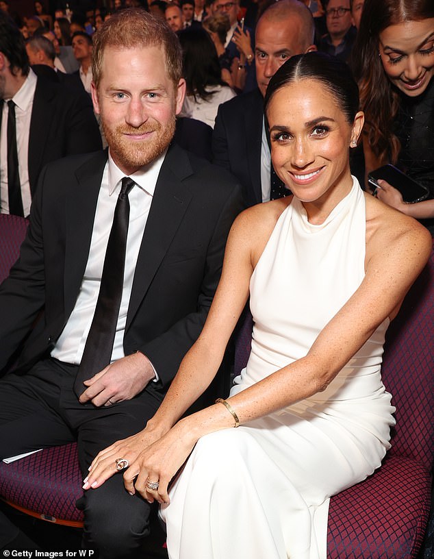 The couple's $100million five-year Netflix deal expires later this year and insiders believe it will not be renewed. (Harry and Meghan are pictured here at the 2024 ESPY Awards).