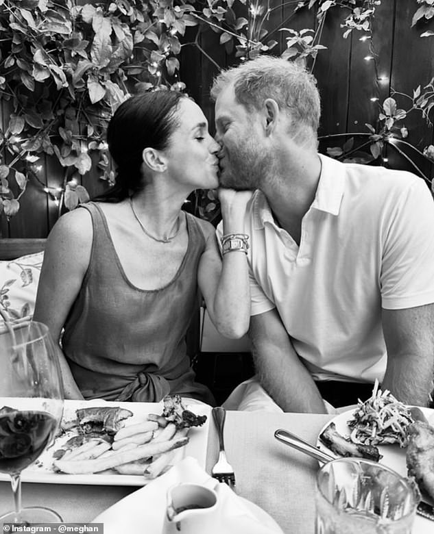 Meghan marked Valentine's Day with a sweet photo of her and Prince Harry, after she left the Invictus Games early to be with the couple's children