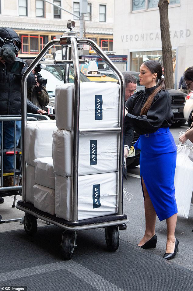 Presents for the guests? On the day of Meghan's shower, about 17 Away suitcases were delivered to The Mark Hotel, each of which cost $225