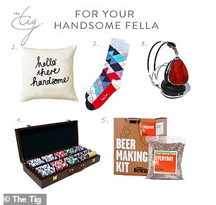 Her men's gift guide featured a beer making kit and a pair of socks