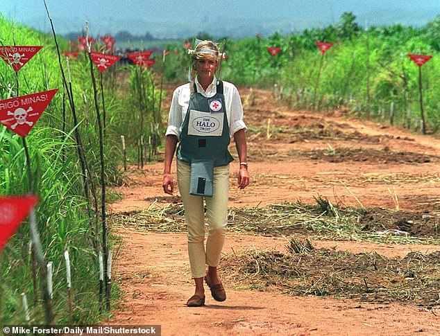 Princess Diana put the horrors of landmines in the global spotlight in January 1997 when she donned body armor to walk through an active minefield in Angola