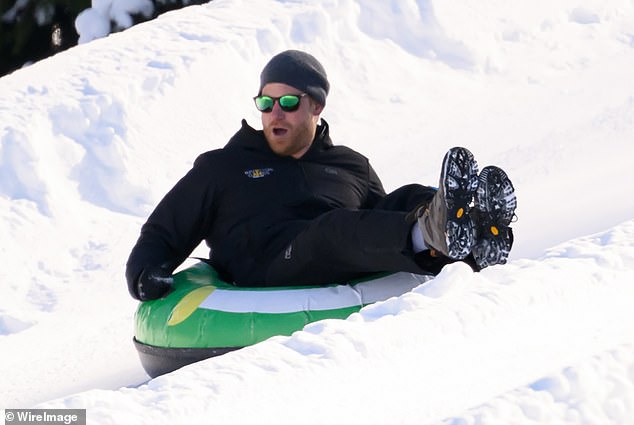 The Duke of Sussex tries his hand at Tubing during the Friends and Family Tubing Event