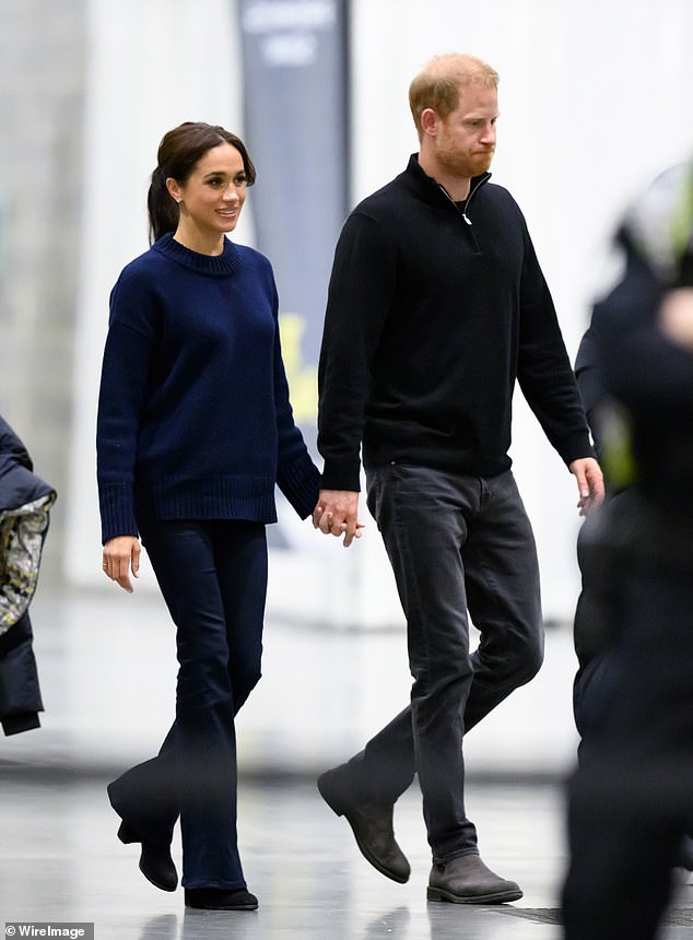 Meghan, Duchess of Sussex and Prince Harry, Duke of Sussex attend the wheelchair basketball during day one of the 2025 Invictus Games