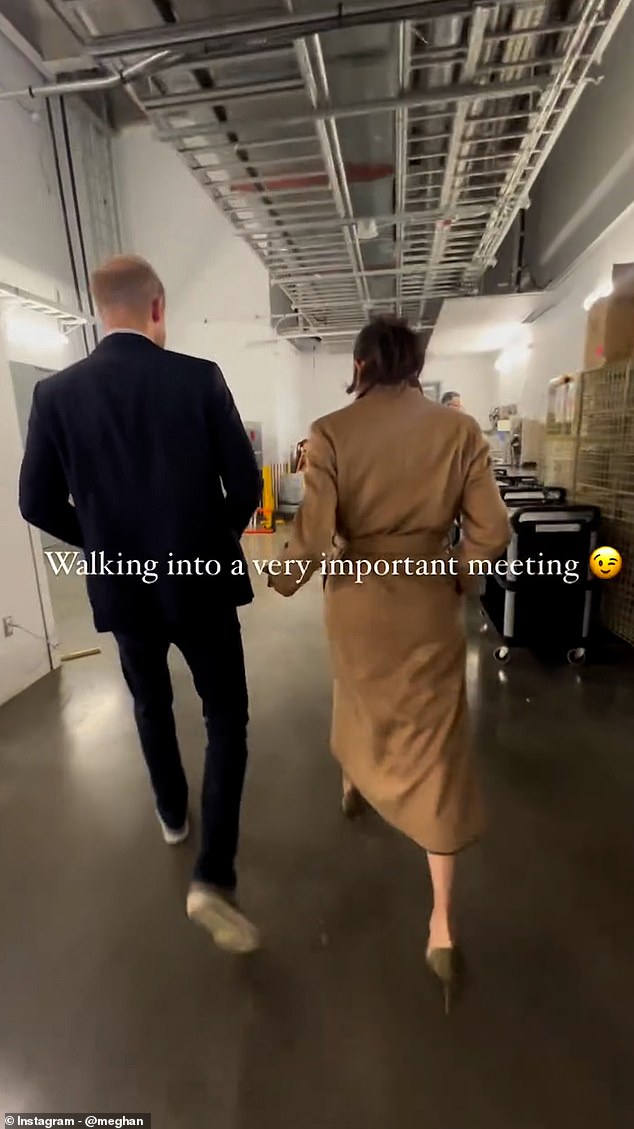 The following day, Meghan teased hinted at 'walking into a very important meeting' by posting a picture of her and Harry on her Instagram Stories